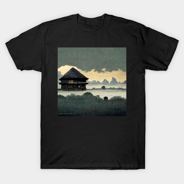 Ancient Japanese Dwelling T-Shirt by RLP.Art